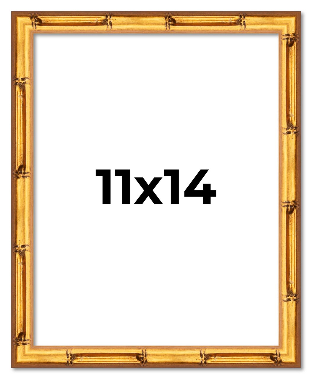 11x14 Thin Bamboo Picture Frame with UV-Resistant Acrylic & Acid Free Backing, Available in 2 Finishes - Gold and Brown